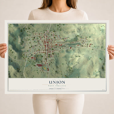 Map of Union, West Virginia, 18 x 24 inch unframed archival matte print