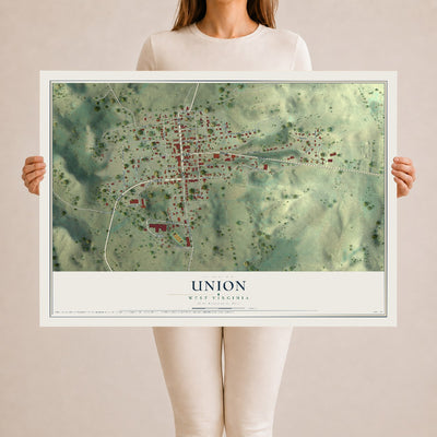 Map of Union, West Virginia, 24 x 36 inch unframed archival matte print