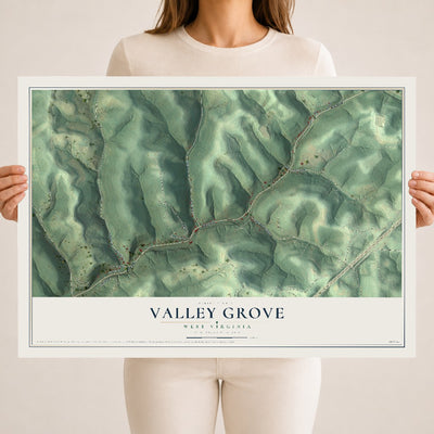 Map of Valley Grove, West Virginia, 18 x 24 inch unframed archival matte print
