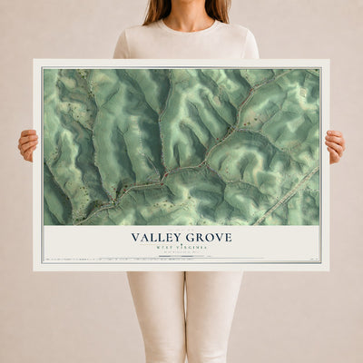 Map of Valley Grove, West Virginia, 24 x 36 inch unframed archival matte print