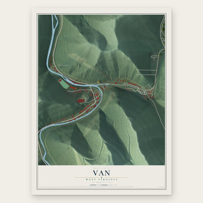 Van, West Virginia map print, the full design