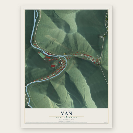 Van, West Virginia map print, the full design