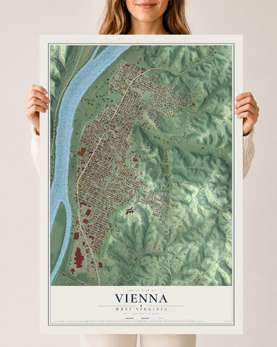 Map of Vienna, West Virginia, 24 x 36 inch unframed archival matte print