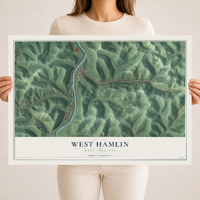Map of West Hamlin, West Virginia, 18 x 24 inch unframed archival matte print
