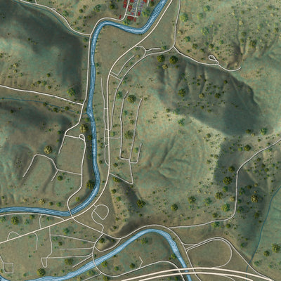 Second close-up of the map of Weston, West Virginia print showing more streets and buildings