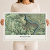 Map of Westover, West Virginia, 12 x 18 inch unframed archival matte print