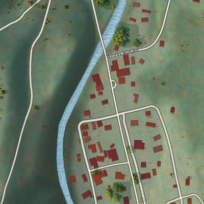 Close-up of the map of Whitmer, West Virginia print showing street and building detail