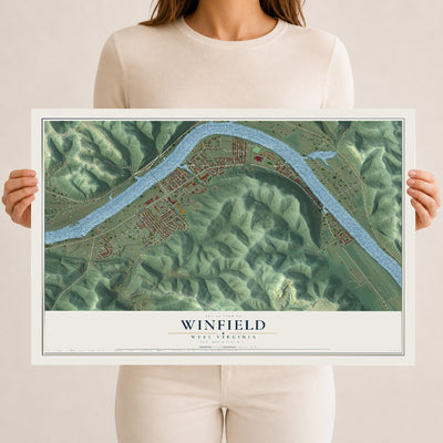 Map of Winfield, West Virginia, 12 x 18 inch unframed archival matte print