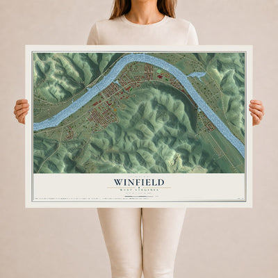 Map of Winfield, West Virginia, 24 x 36 inch unframed archival matte print