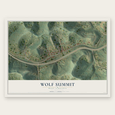 Wolf Summit, West Virginia map print, the full design
