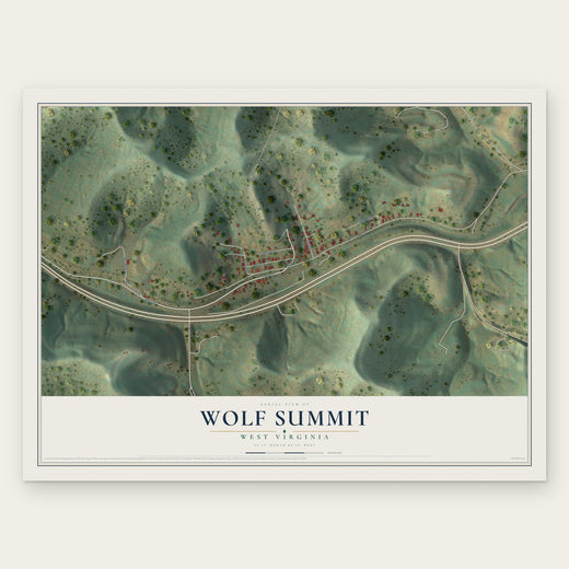 Wolf Summit, West Virginia map print, the full design