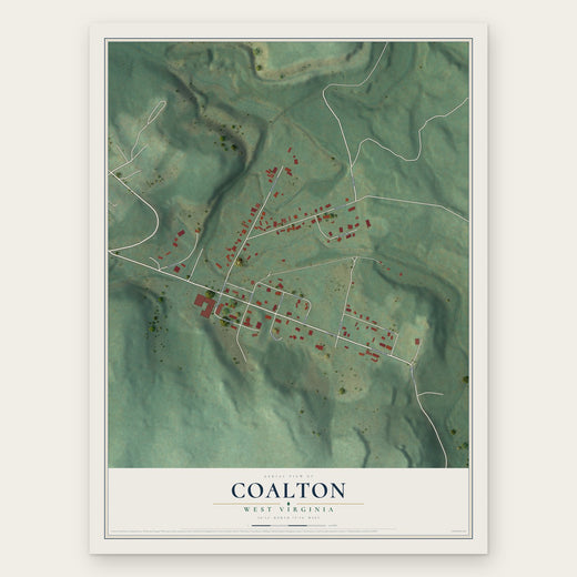 Coalton, West Virginia map print, the full design