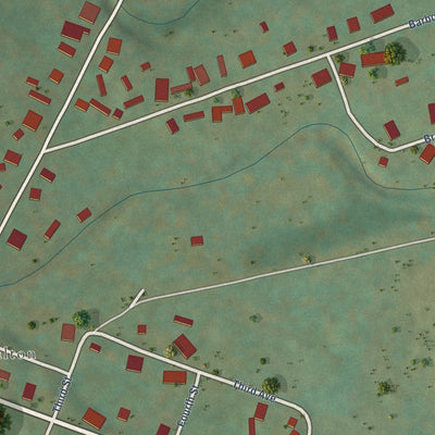 Close-up of the map of Womelsdorf (Coalton), West Virginia print showing street and building detail
