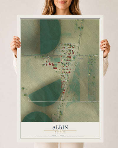 Map of Albin, Wyoming, 24 x 36 inch unframed archival matte print