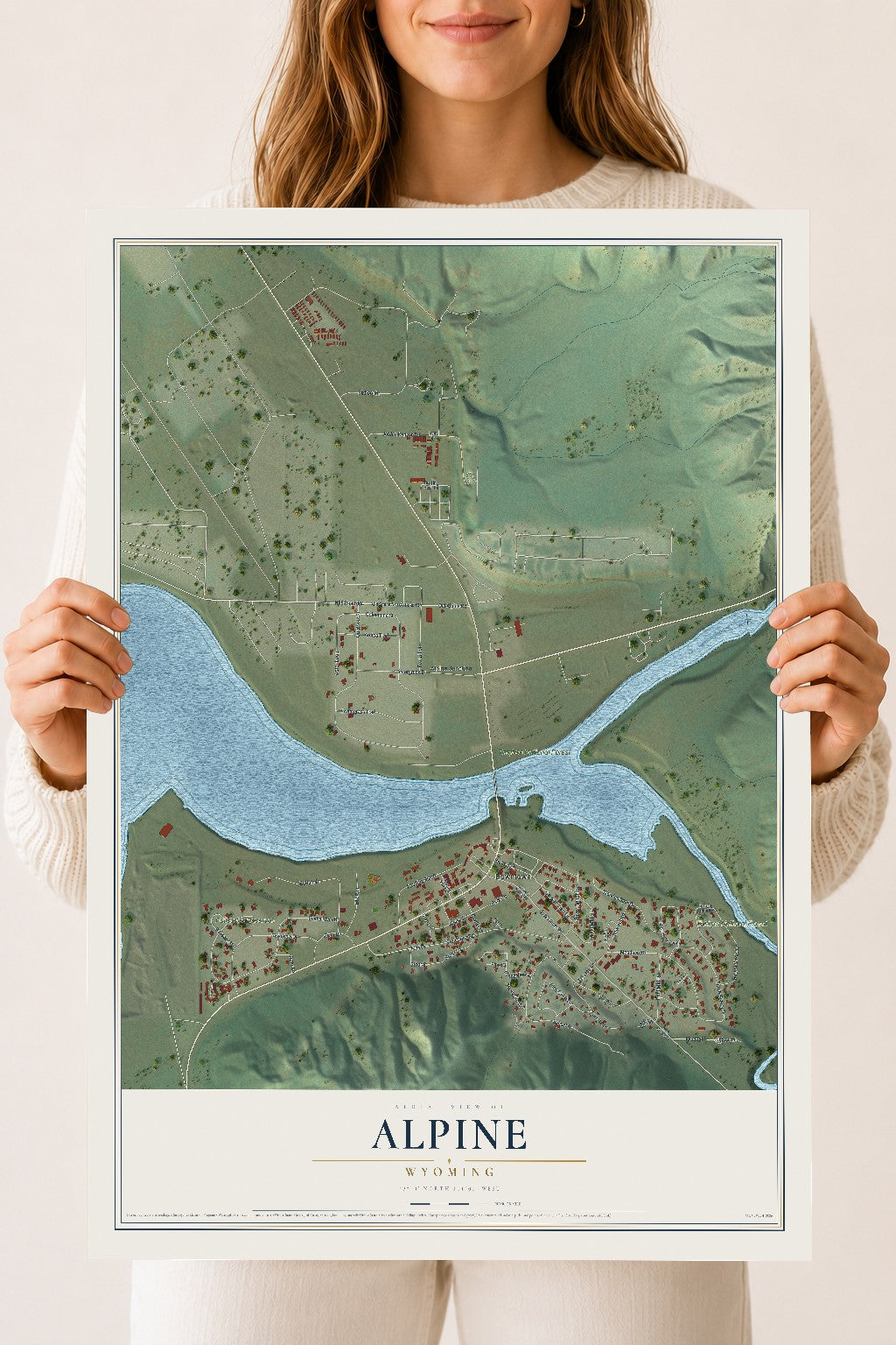 Map of Alpine, Wyoming, 18 x 24 inch unframed archival matte print