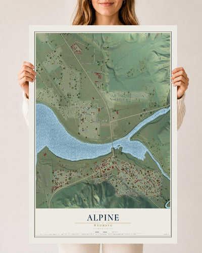 Map of Alpine, Wyoming, 24 x 36 inch unframed archival matte print