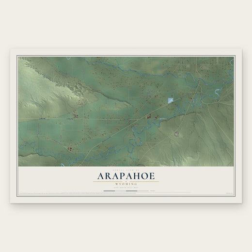 Arapahoe, Wyoming map print, the full design