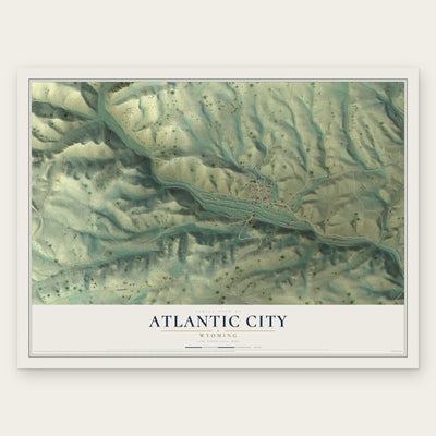 Atlantic City, Wyoming map print, the full design