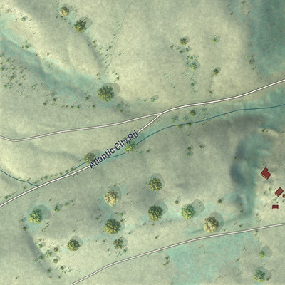 Close-up of the map of Atlantic City, Wyoming print showing street and building detail