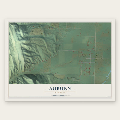 Auburn, Wyoming map print, the full design