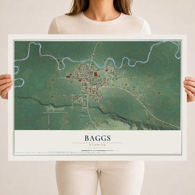 Map of Baggs, Wyoming, 18 x 24 inch unframed archival matte print