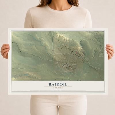 Map of Bairoil, Wyoming, 12 x 18 inch unframed archival matte print