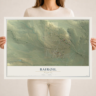Map of Bairoil, Wyoming, 18 x 24 inch unframed archival matte print