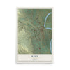 Map of Basin, Wyoming, 12 x 18 inch unframed archival matte print