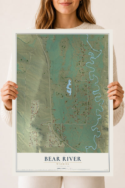 Map of Bear River, Wyoming, 18 x 24 inch unframed archival matte print