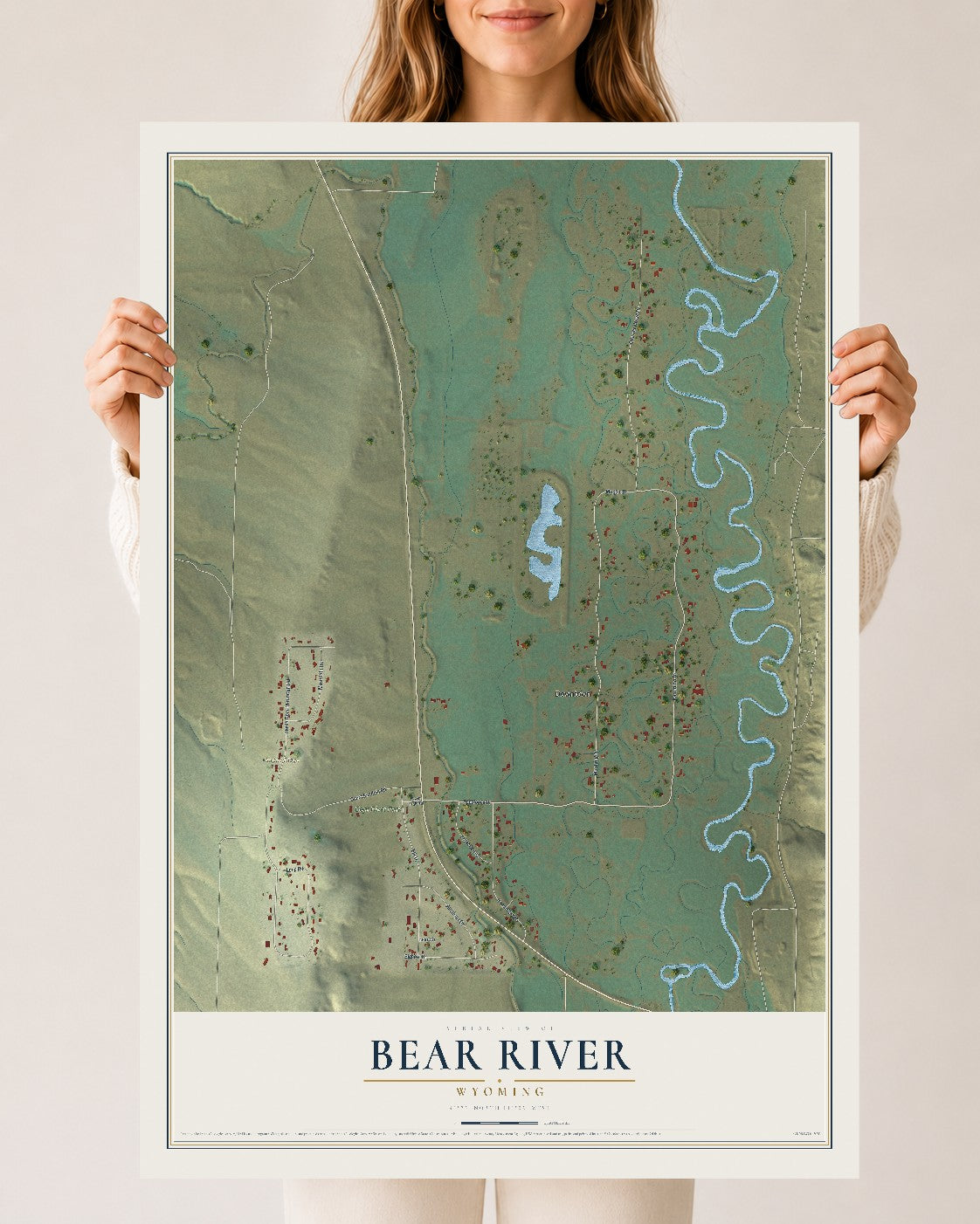 Map of Bear River, Wyoming, 24 x 36 inch unframed archival matte print