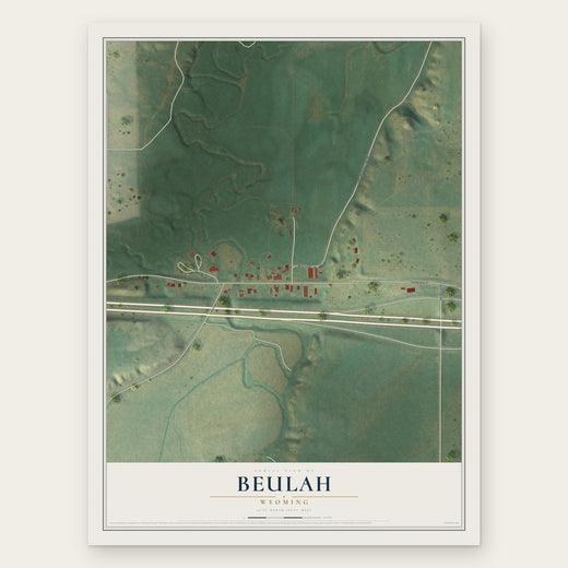 Beulah, Wyoming map print, the full design