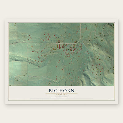 Big Horn, Wyoming map print, the full design