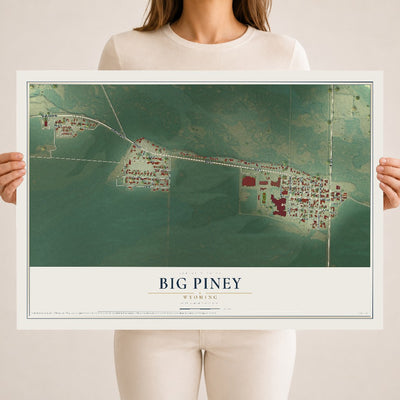 Map of Big Piney, Wyoming, 18 x 24 inch unframed archival matte print