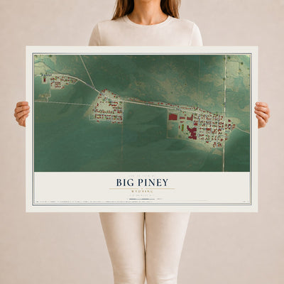 Map of Big Piney, Wyoming, 24 x 36 inch unframed archival matte print