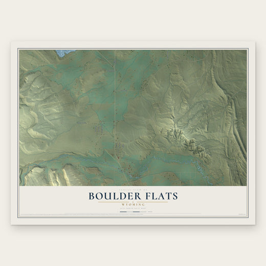 Boulder Flats, Wyoming map print, the full design