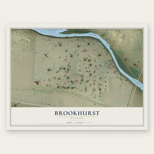 Brookhurst, Wyoming map print, the full design