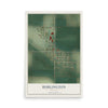 Map of Burlington, Wyoming, 12 x 18 inch unframed archival matte print
