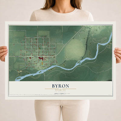 Map of Byron, Wyoming, 18 x 24 inch unframed archival matte print
