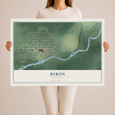 Map of Byron, Wyoming, 24 x 36 inch unframed archival matte print