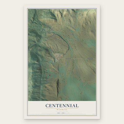 Centennial, Wyoming map print, the full design