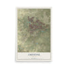 Map of Cheyenne, Wyoming, 12 x 18 inch unframed archival matte print