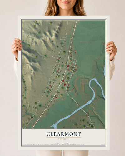 Map of Clearmont, Wyoming, 24 x 36 inch unframed archival matte print