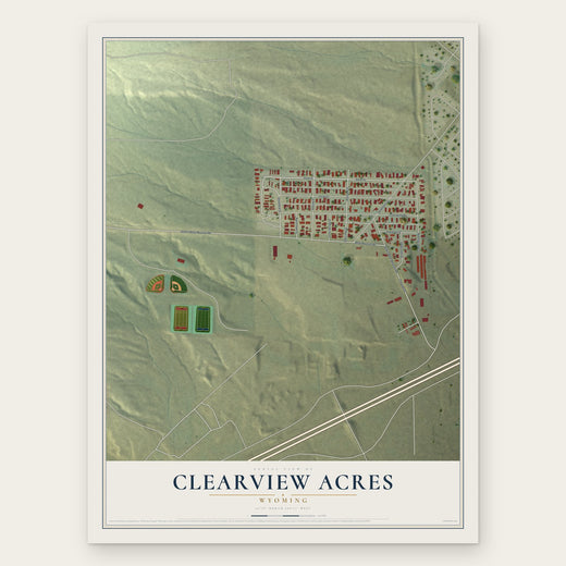 Clearview Acres, Wyoming map print, the full design