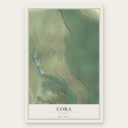 Cora, Wyoming map print, the full design