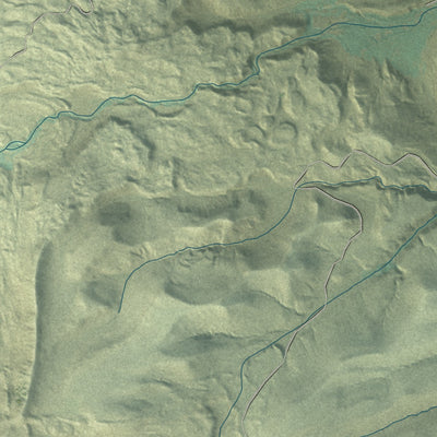 Close-up of the map of Crowheart, Wyoming print showing street and building detail