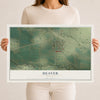 Map of Deaver, Wyoming, 12 x 18 inch unframed archival matte print