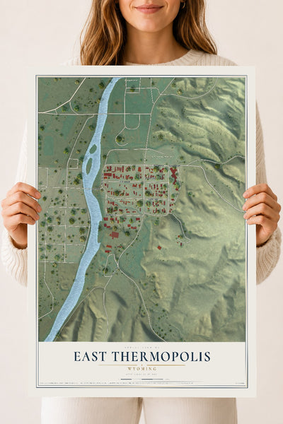 Map of East Thermopolis, Wyoming, 18 x 24 inch unframed archival matte print