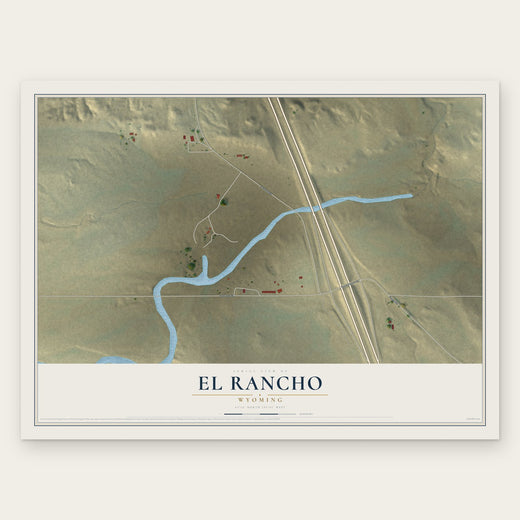 El Rancho, Wyoming map print, the full design