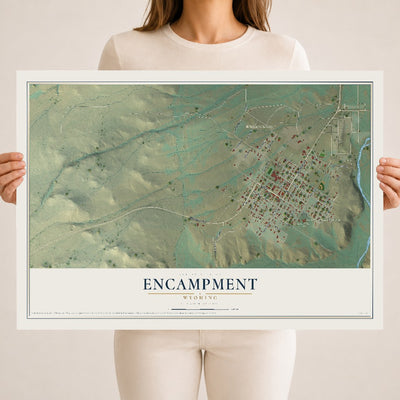 Map of Encampment, Wyoming, 18 x 24 inch unframed archival matte print