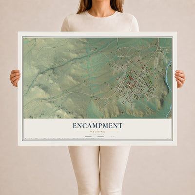 Map of Encampment, Wyoming, 24 x 36 inch unframed archival matte print